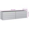 vidaXL Garden Raised Bed 160x40x45 cm Galvanized Steel Silver