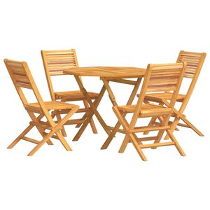 vidaXL 5 Piece Garden Dining Set Solid Wood Teak