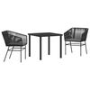 vidaXL Garden Dining Set with Cushion 5 pcs Black Powder-Coated Steel