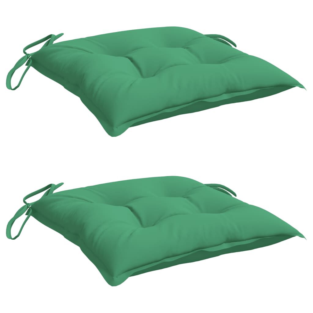 vidaXL Chair Cushions 2 pcs Green 50x50x7 cm Oxford Fabric