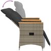 vidaXL Reclining Garden Sofa 2-Seater with Table Grey Poly Rattan