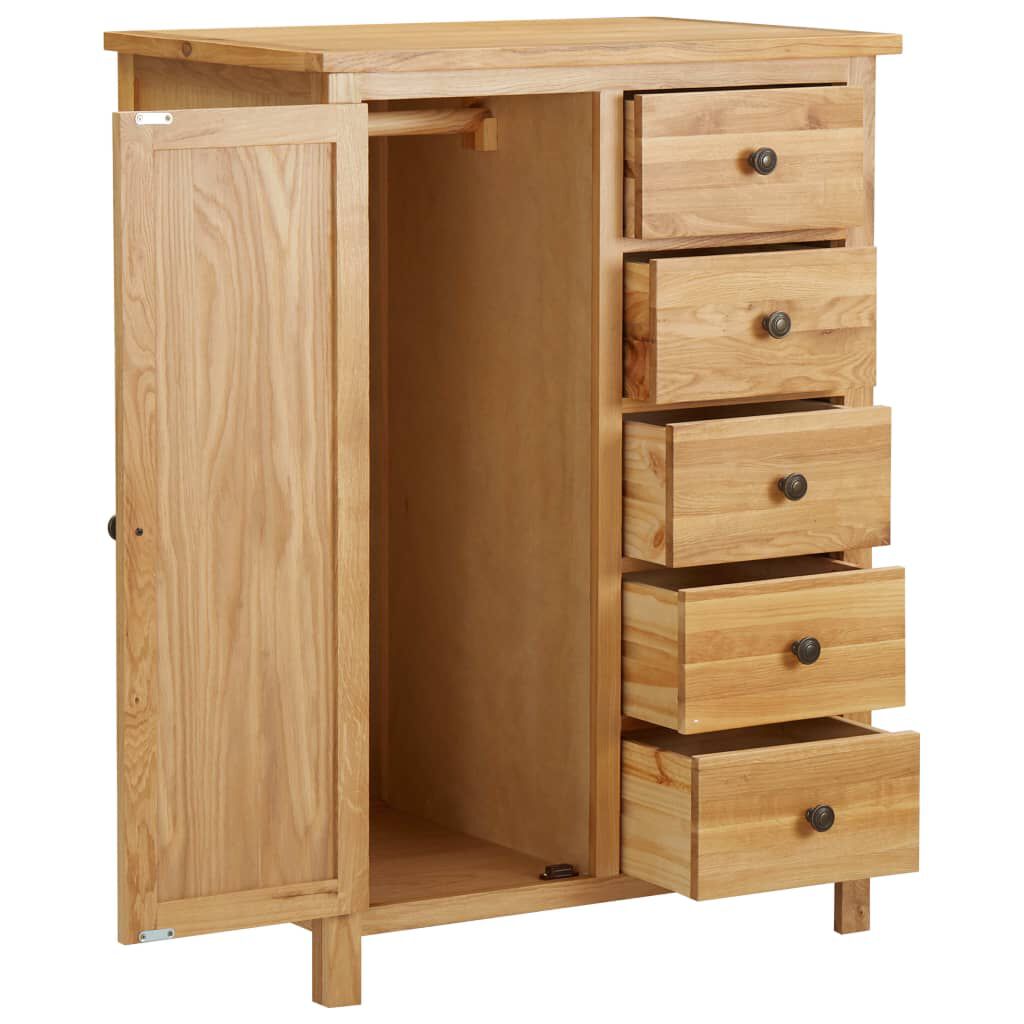 vidaXL Wardrobe 76x52x105 cm Solid Oak Wood