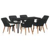 vidaXL Garden Dining Set 7 pcs Black Poly Rattan
