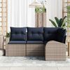 vidaXL Garden Sofa Set 4 pcs Grey Poly Rattan