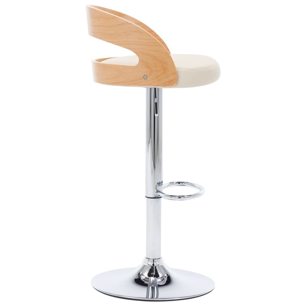 vidaXL Bar Stools 2 pcs Cream Faux Leather and Bentwood