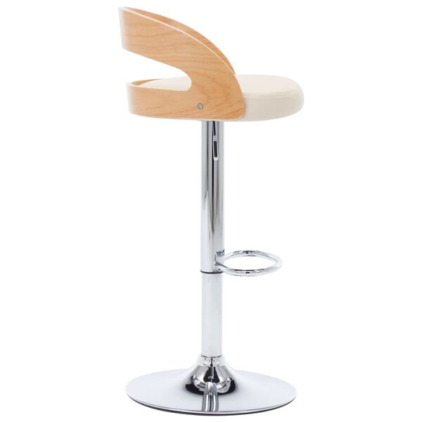 vidaXL Bar Stools 2 pcs Cream Faux Leather and Bentwood