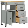 vidaXL Kitchen Trolley MONZA 84x40x90 cm Solid Wood Pine
