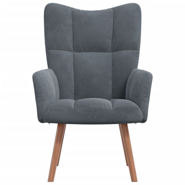 vidaXL Relaxing Chair Dark Grey Velvet