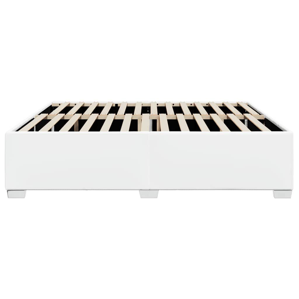 vidaXL Bed Frame without Mattress White King Faux Leather