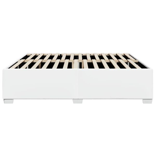 vidaXL Bed Frame without Mattress White King Faux Leather