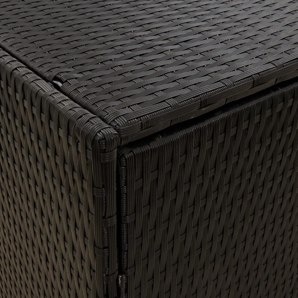 vidaXL Garden Storage Cabinet Black 198x55.5x80 cm Poly Rattan
