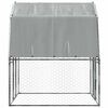 vidaXL Chicken Cage with Roof and Door Silver Galvanised Steel