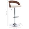 vidaXL Bar Stools 2 pcs Cream Faux Leather and Bentwood