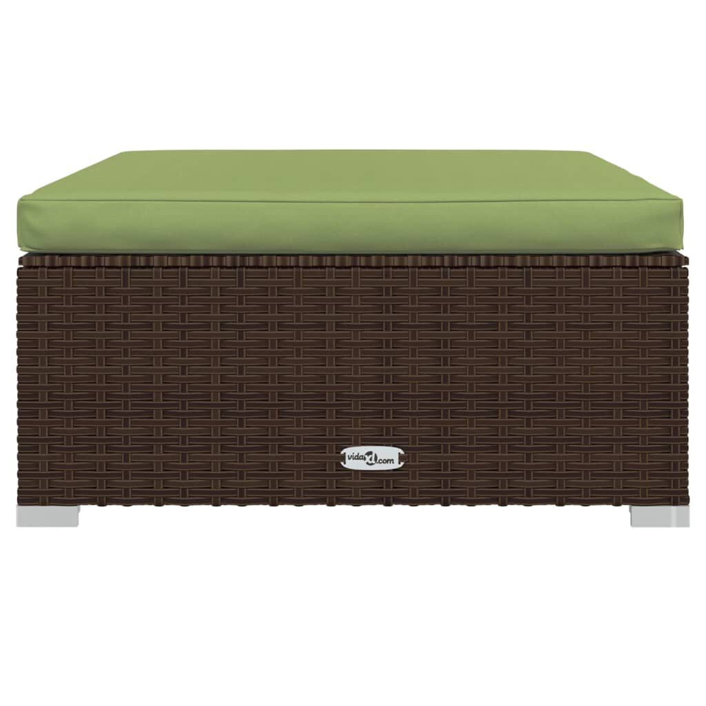 vidaXL 11 Piece Garden Lounge Set with Cushions Poly Rattan Brown
