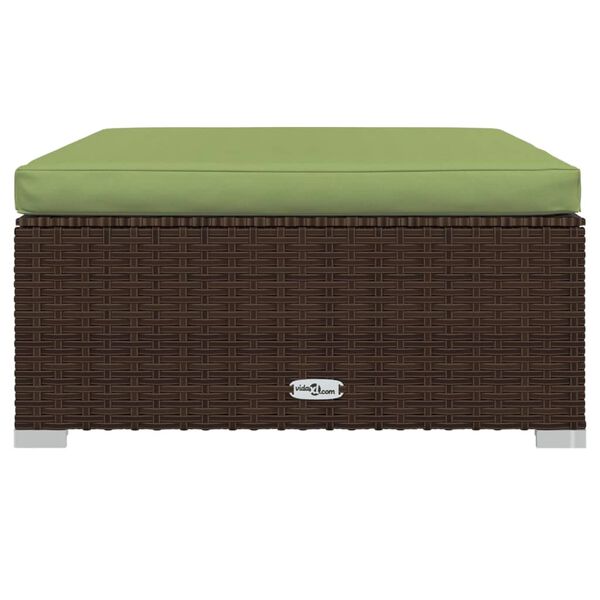 vidaXL 11 Piece Garden Lounge Set with Cushions Poly Rattan Brown