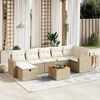 vidaXL 8 Piece Garden Sofa Set with Cushions Beige Poly Rattan
