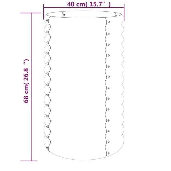 vidaXL Garden Planter Galvanised Steel 40x40x68 cm Silver