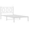 vidaXL Metal Bed Frame without Mattress with Headboard White 100x200cm