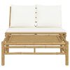 vidaXL 2 Piece Garden Lounge Set with Cream White Cushions Bamboo