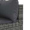 vidaXL 4 Piece Garden Lounge Set with Cushions Grey Poly Rattan