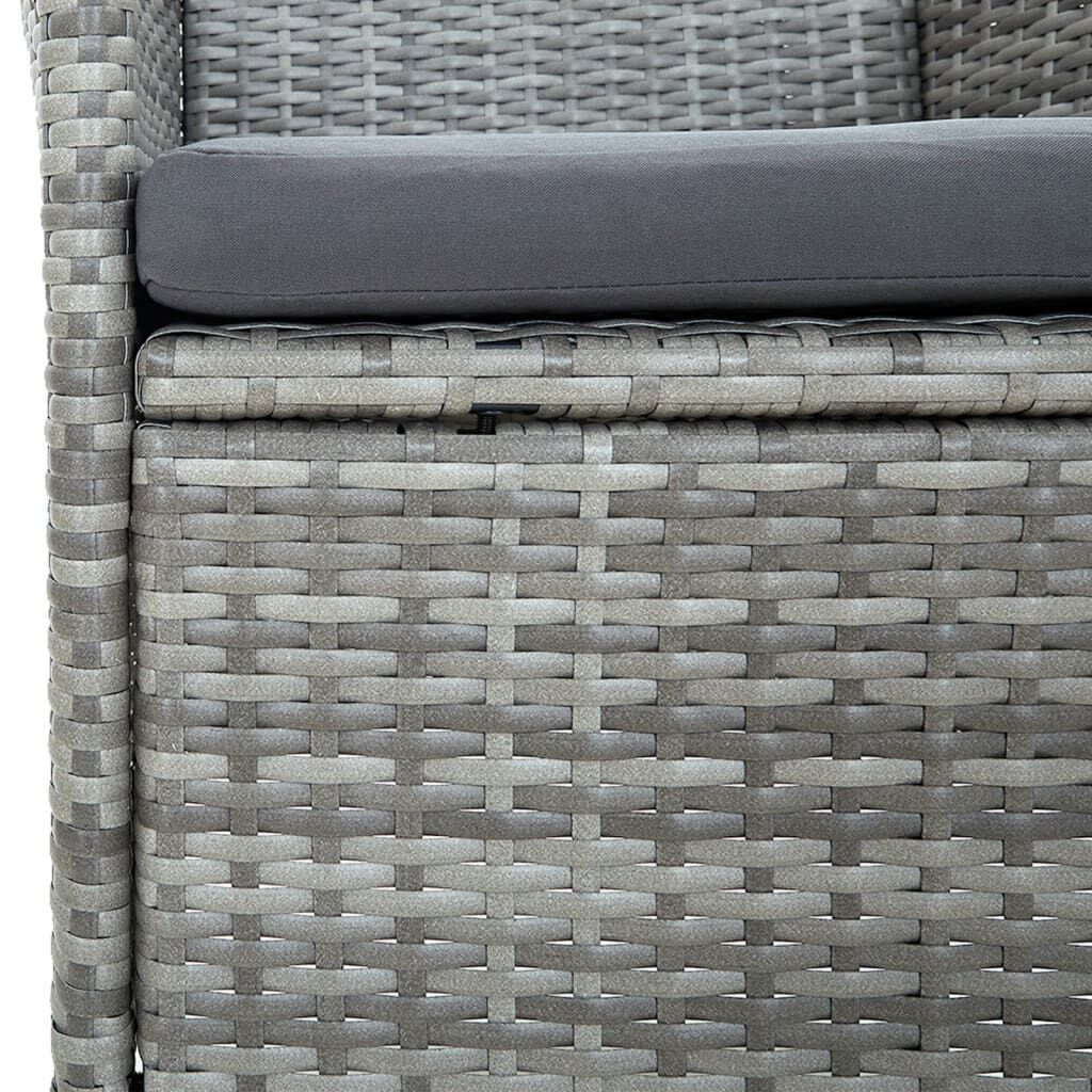 vidaXL 7 Piece Garden Dining Set with Cushions Grey