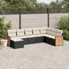 vidaXL 8 Piece Garden Sofa Set with Cushions Black Poly Rattan