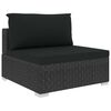 vidaXL 11 Piece Garden Lounge Set with Cushions Poly Rattan Black