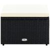 vidaXL Footstool Poly Rattan 53x53x30 cm Black