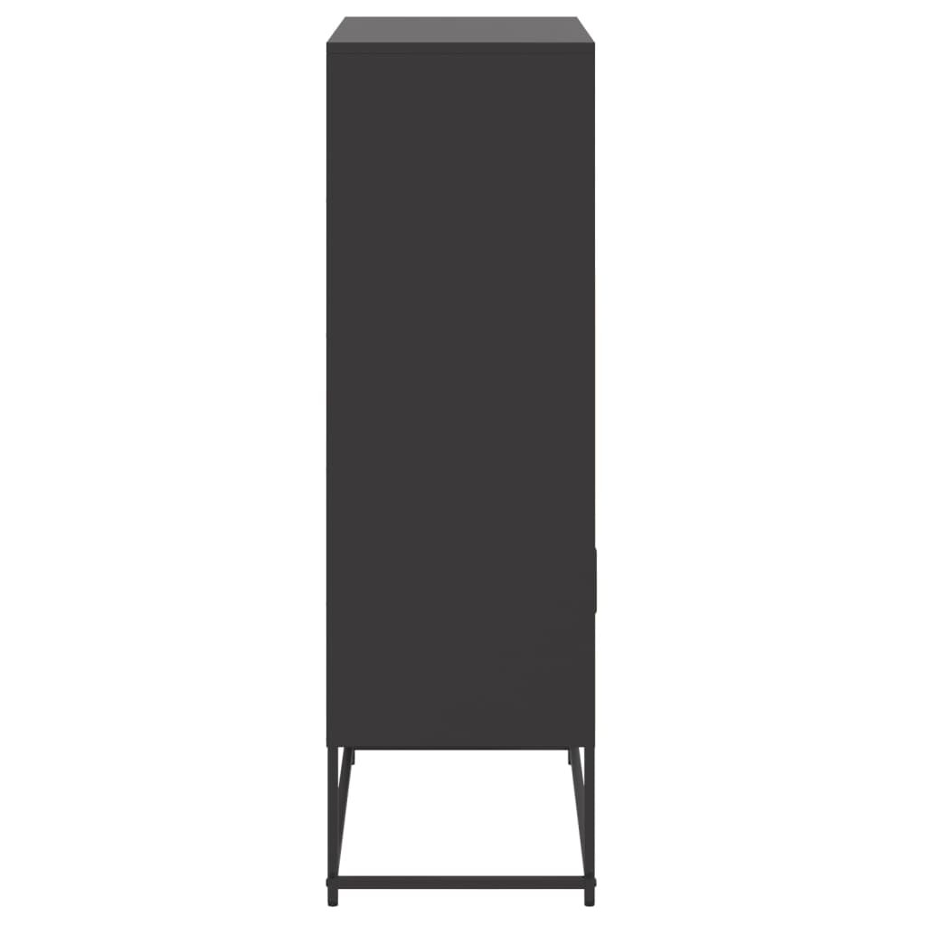 vidaXL Highboard Black 68.5x38.5x123.5 cm Steel