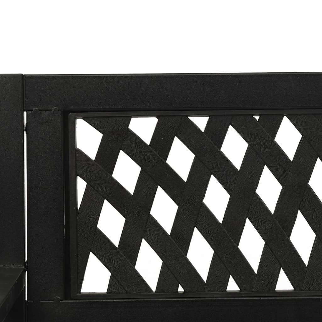 vidaXL Garden Swing Bench 125 cm Steel and Plastic Black