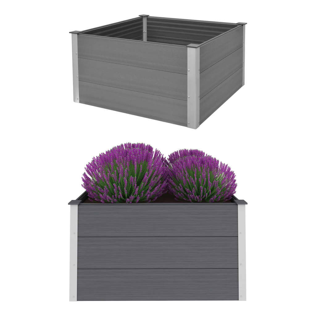 vidaXL Garden Raised Bed WPC 100x100x54 cm Grey