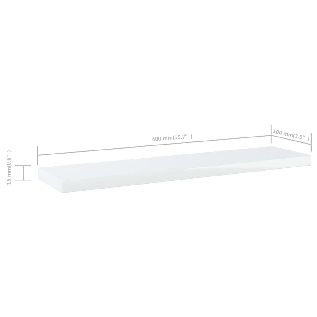 vidaXL Bookshelf Boards 8 pcs High Gloss White 40x10x1.5 cm Engineered Wood