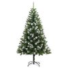 vidaXL Artificial Hinged Christmas Tree with Flocked Snow 210 cm