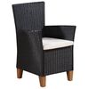vidaXL 5 Piece Outdoor Dining Set Poly Rattan Black and Brown