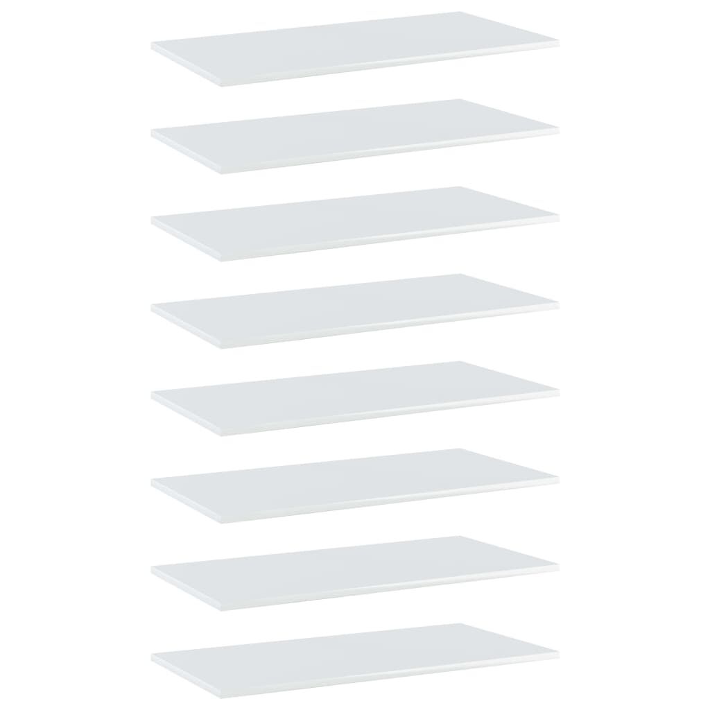 vidaXL Bookshelf Boards 8 pcs High Gloss White 80x40x1.5 cm Engineered Wood