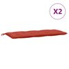 vidaXL Garden Bench Cushions 2 pcs Melange Red 120x50x7 cm Fabric