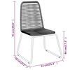 vidaXL 3 Piece Garden Dining Set Black