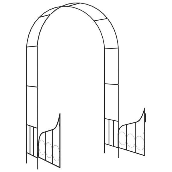 vidaXL Garden Arch with Gate Black 138x40x238 cm Iron
