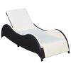 vidaXL Sun Lounger with Cushion Poly Rattan Black