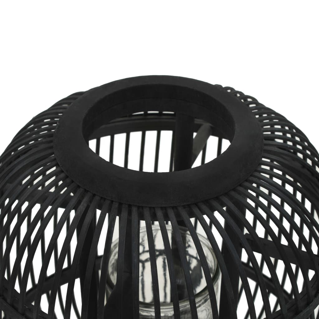 vidaXL Freestanding Candle Lantern Holder Bamboo Black