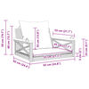 vidaXL Swing Bench with Cushions Black 63x62x40 cm Poly Rattan