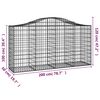 vidaXL Arched Gabion Baskets 9 pcs 200x50x100/120 cm Galvanised Iron