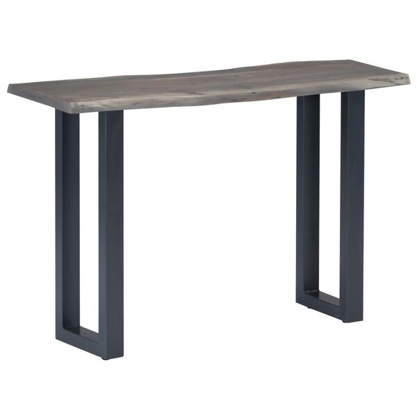 vidaXL Console Table Grey 115x35x76 cm Solid Aacia Wood and Iron