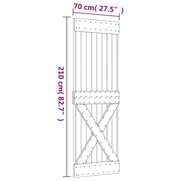 vidaXL Door NARVIK 70x210 cm Solid Wood Pine