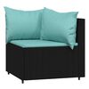 vidaXL 3 Piece Garden Lounge Set with Cushions Black Poly Rattan