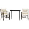 vidaXL 7 Piece Garden Dining Set with Cushions Brown Poly Rattan