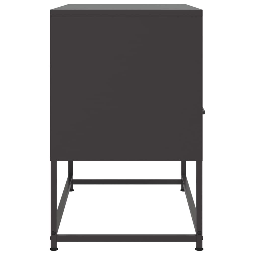 vidaXL TV Cabinet Black 68x39x60.5 cm Steel