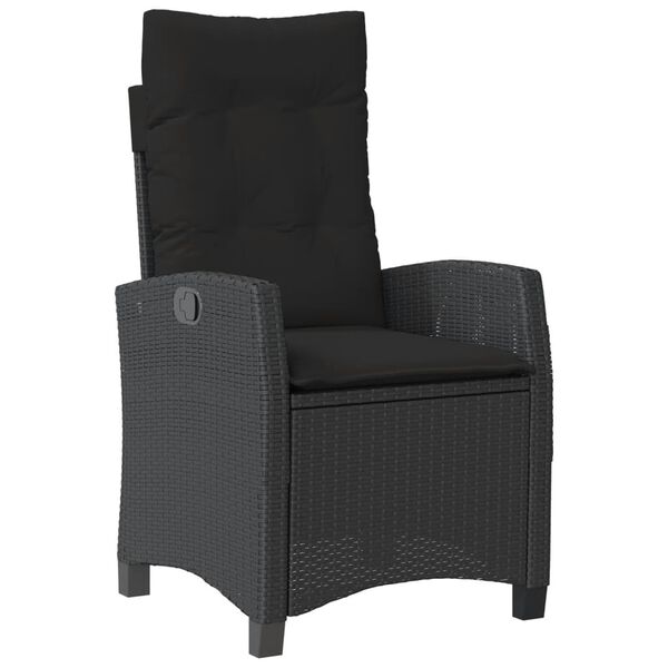 vidaXL 2 Piece Garden Dining Set with Cushions Black Poly Rattan
