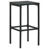 vidaXL Bar Stools with Cushions 3 pcs Black Poly Rattan