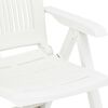 vidaXL Garden Reclining Chairs 2 pcs Plastic White